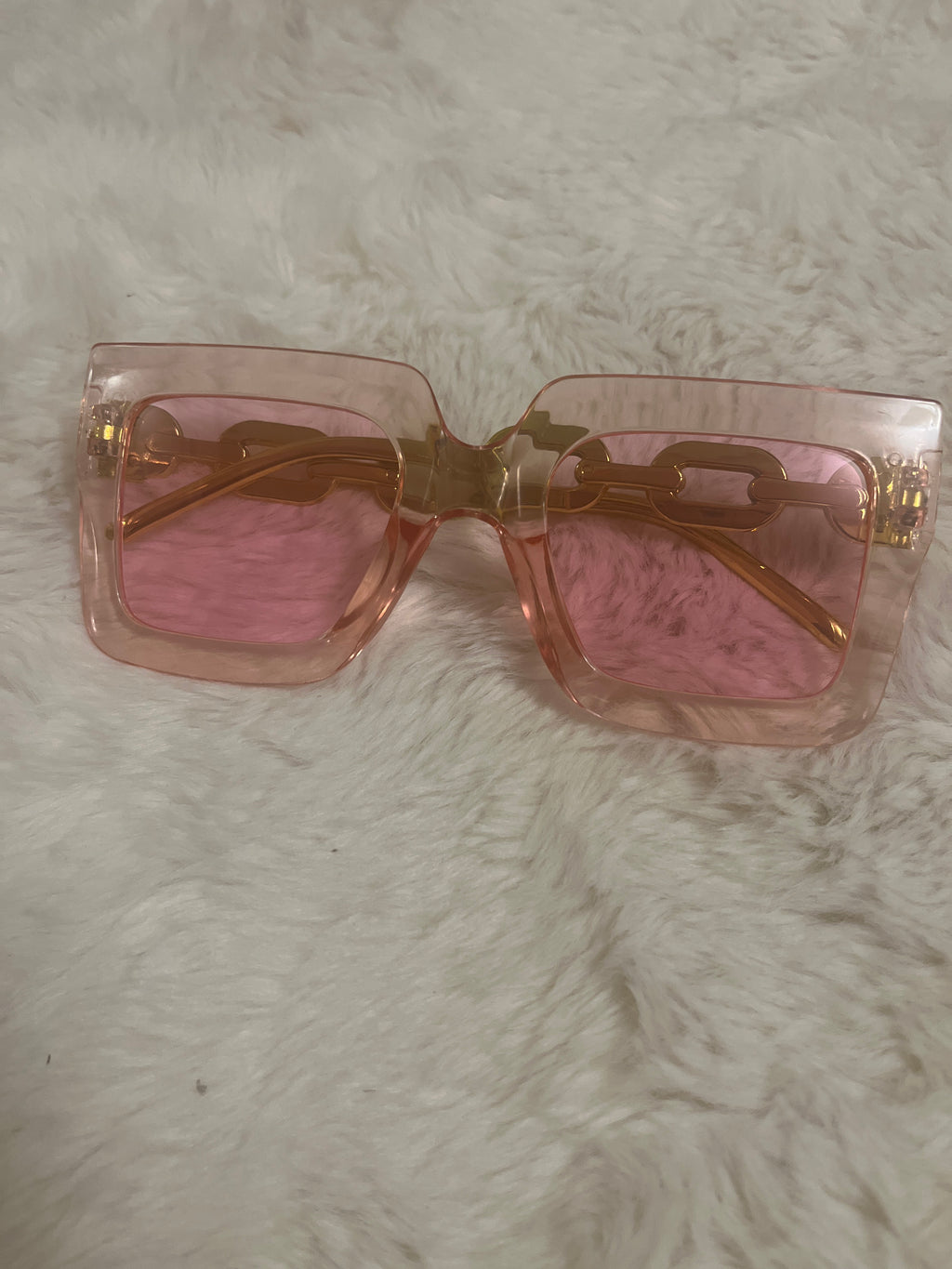 Pink oversized square fashion sunglasses