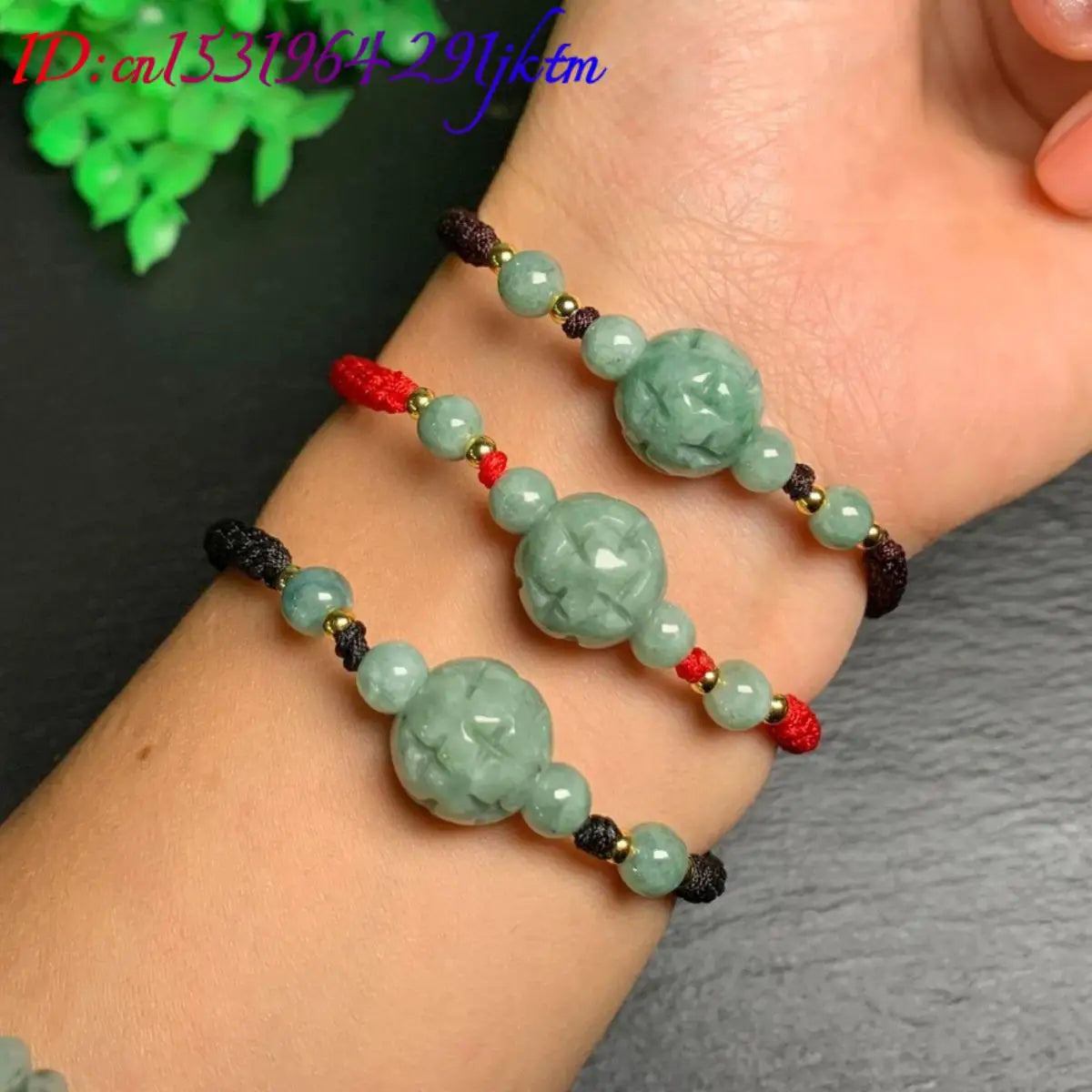 A Myanmar Jadeite Carve Bead Bracelet Natural Burmese Jade Real Jewelry Stone Charm Amulet Bangle Gifts for Women Talismans