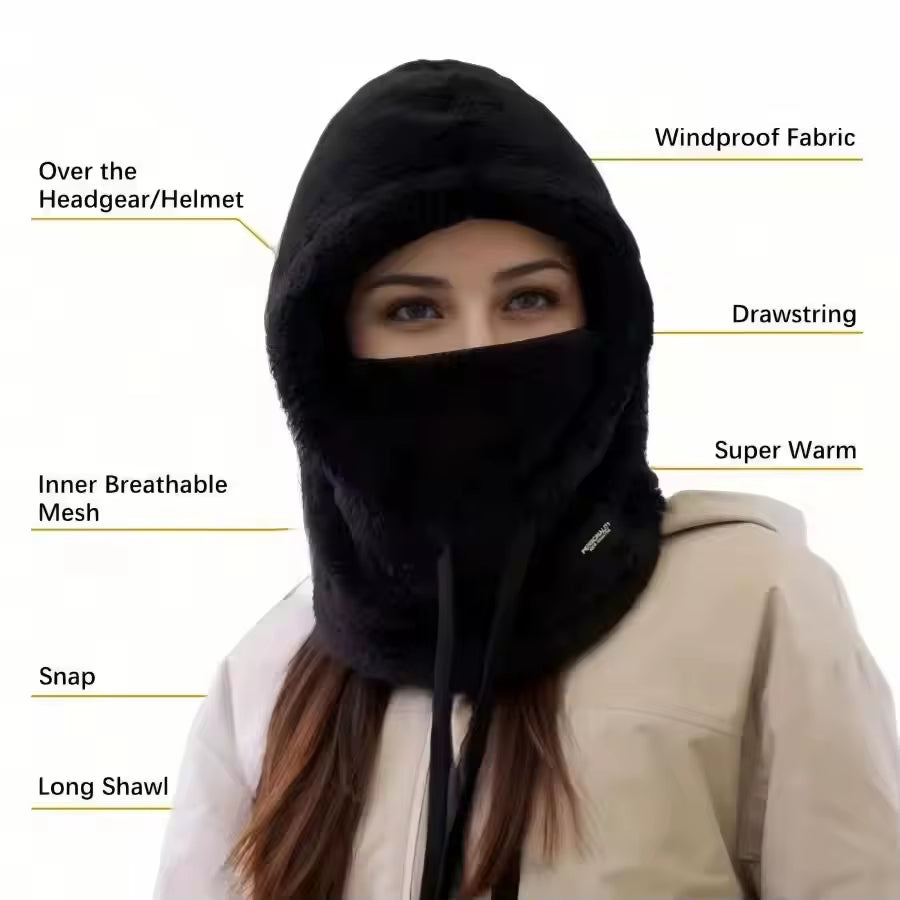 Winter Hood with Face Cover — Choose Your Color
