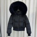 American Vintage Faux Fur Hooded Coat Women Retro Solid Slim Jaket Winter Casual Warm Fashion Long Sleeve Crop Puffer Coat New