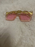 Pink oversized square fashion sunglasses