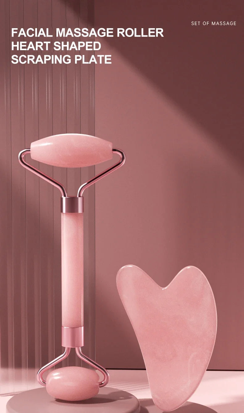 Premium Facial Roller & Gua Sha Beauty Set – Lift, Sculpt & Glow