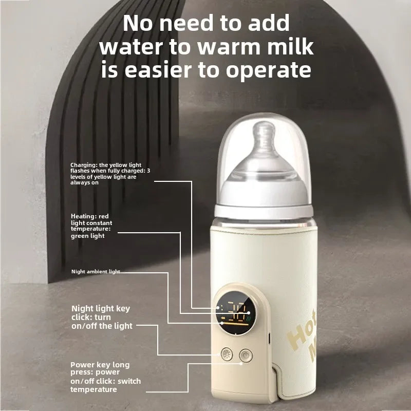 Multifunctional USB Baby Bottle Warmer with Smart Temperature Control Screen High Capacity Feeding Bottle Warmer for Newborns
