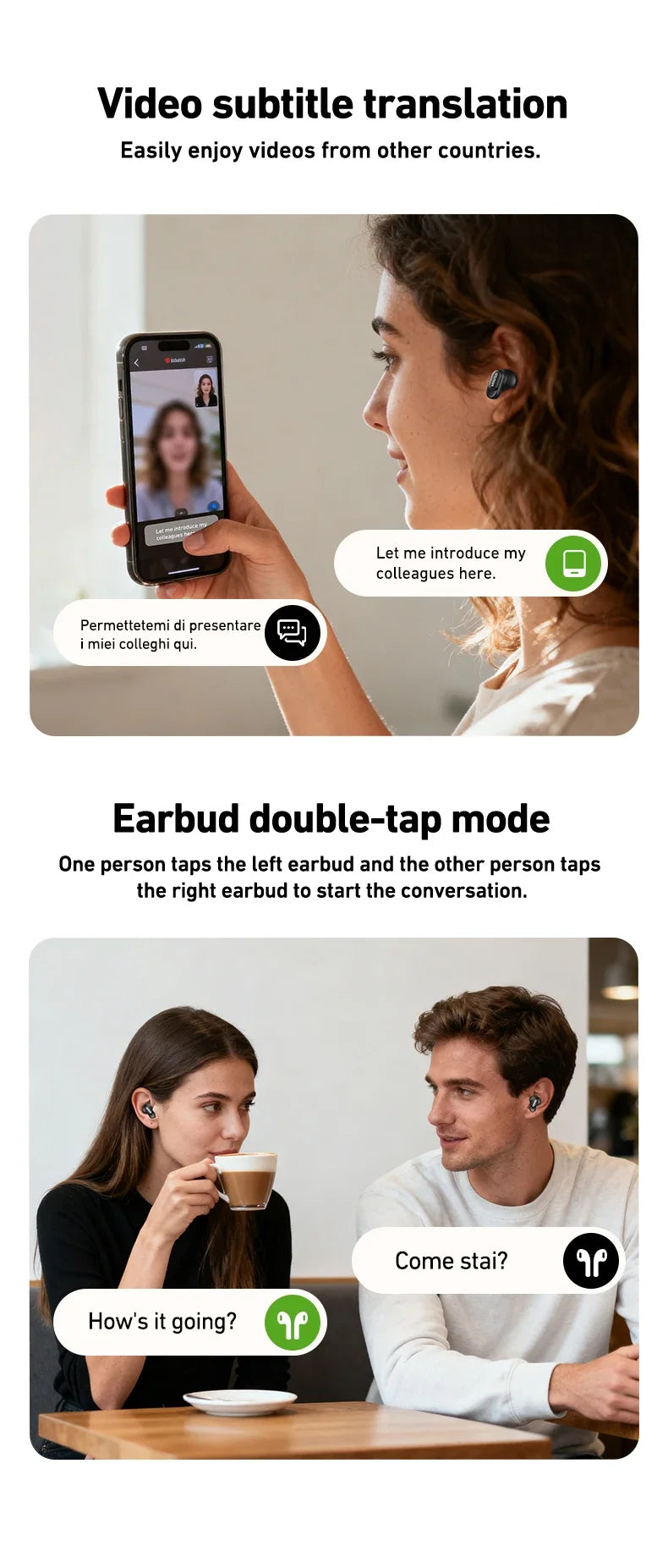 HTC NE79 TWS Bluetooth 6.0 Earbuds AI Translation 135 Languages ENC Noise Cancelling HiFi Stereo Headphones with LED Display