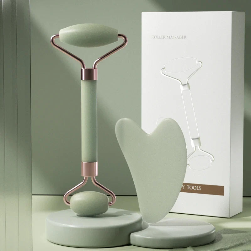 Premium Facial Roller & Gua Sha Beauty Set – Lift, Sculpt & Glow