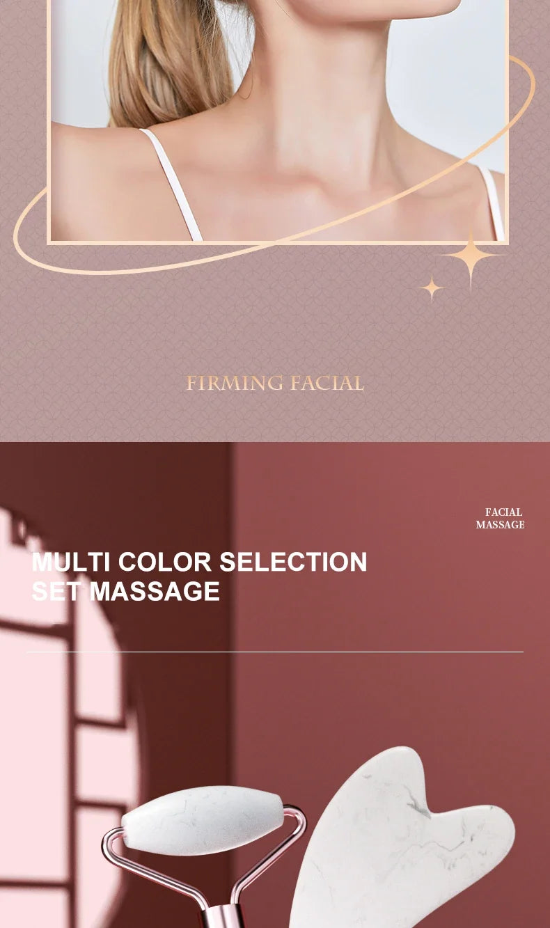 Premium Facial Roller & Gua Sha Beauty Set – Lift, Sculpt & Glow