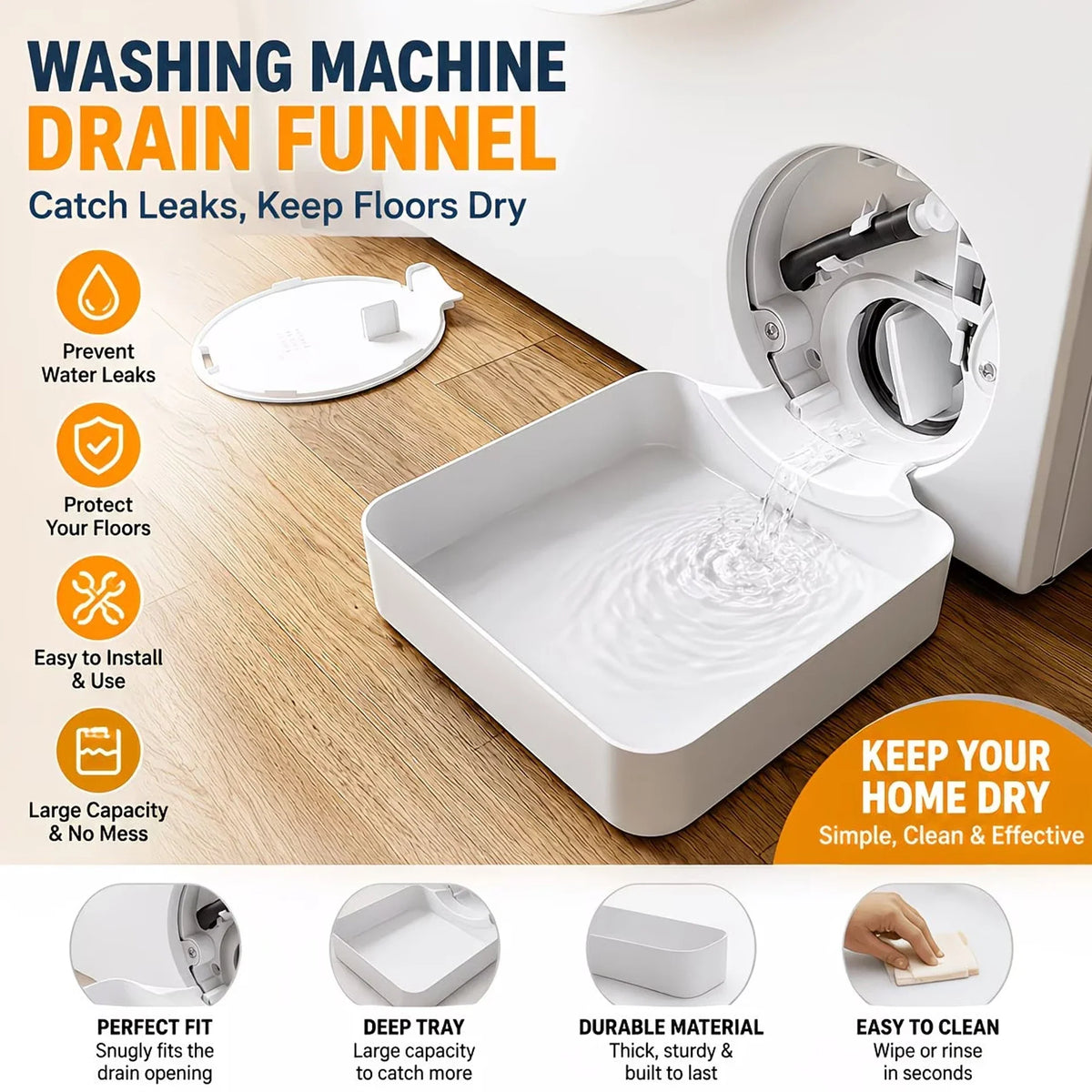 Washing Machine Drain Catch Tray
