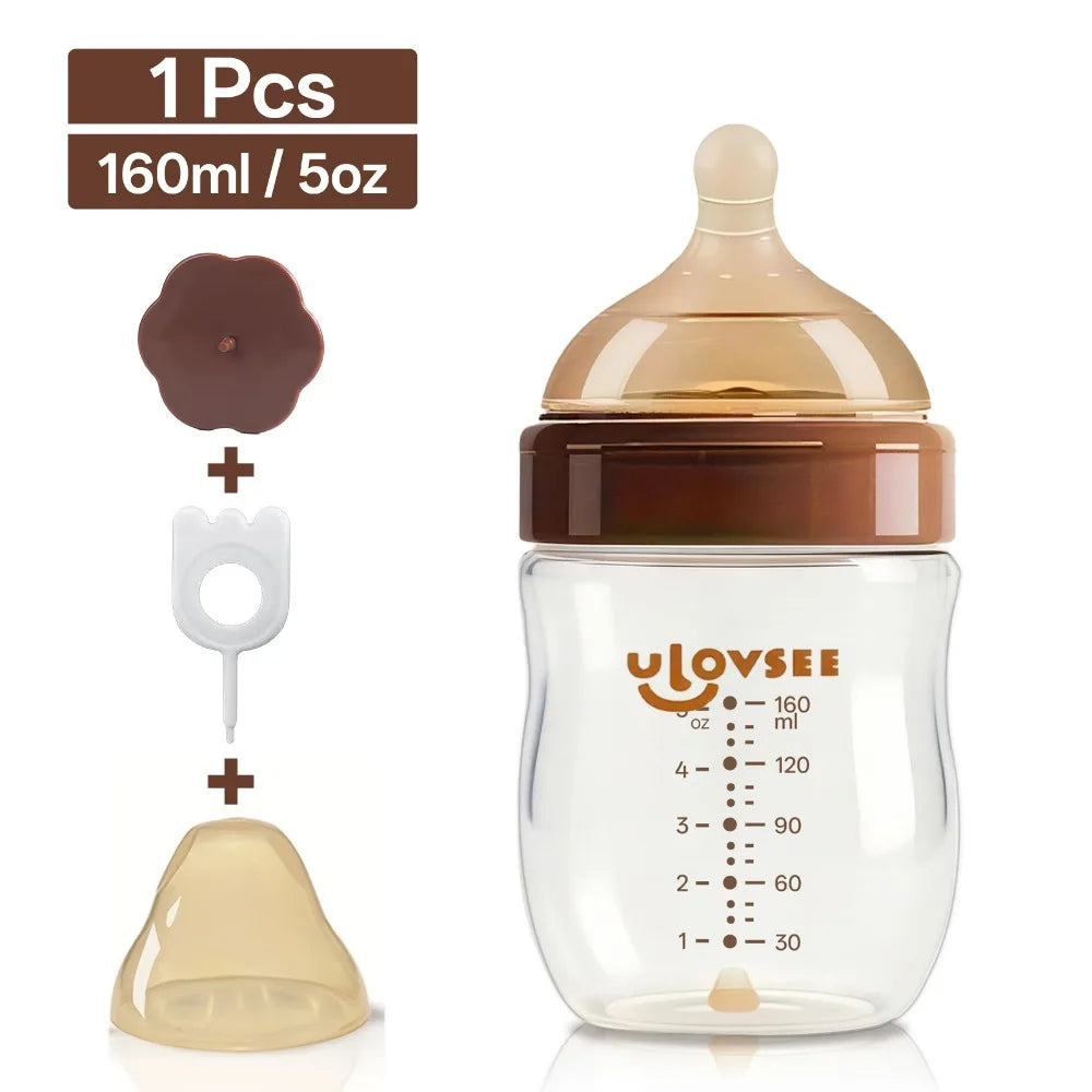 PPSU Wide Neck Baby Feeding Bottle 160ml 240ml Infant Milk Bottle Anti Colic Newborn Feeding Bottle for Daily Milk Drinking 1PC