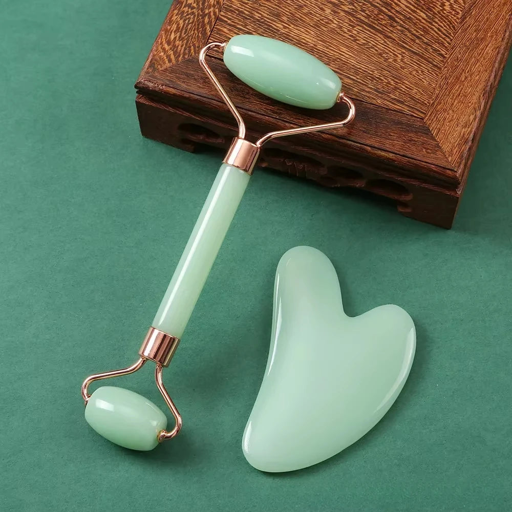Premium Facial Roller & Gua Sha Beauty Set – Lift, Sculpt & Glow