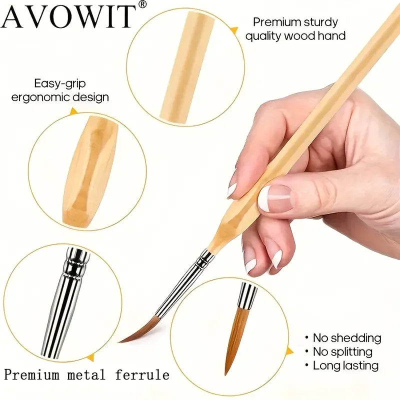 Detail Paint Brush Set | 11-Piece Micro Brushes with Triangle Handles | Acrylic, Oil, Model & Miniature Painting