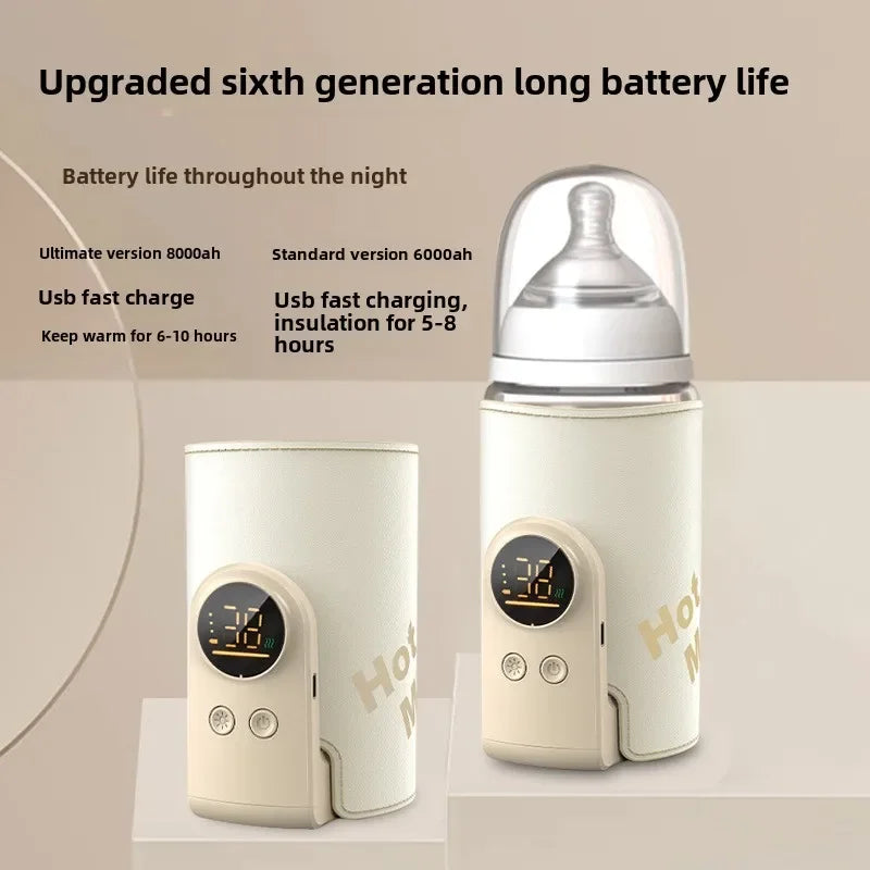 Multifunctional USB Baby Bottle Warmer with Smart Temperature Control Screen High Capacity Feeding Bottle Warmer for Newborns