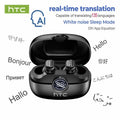 HTC NE79 TWS Bluetooth 6.0 Earbuds AI Translation 135 Languages ENC Noise Cancelling HiFi Stereo Headphones with LED Display