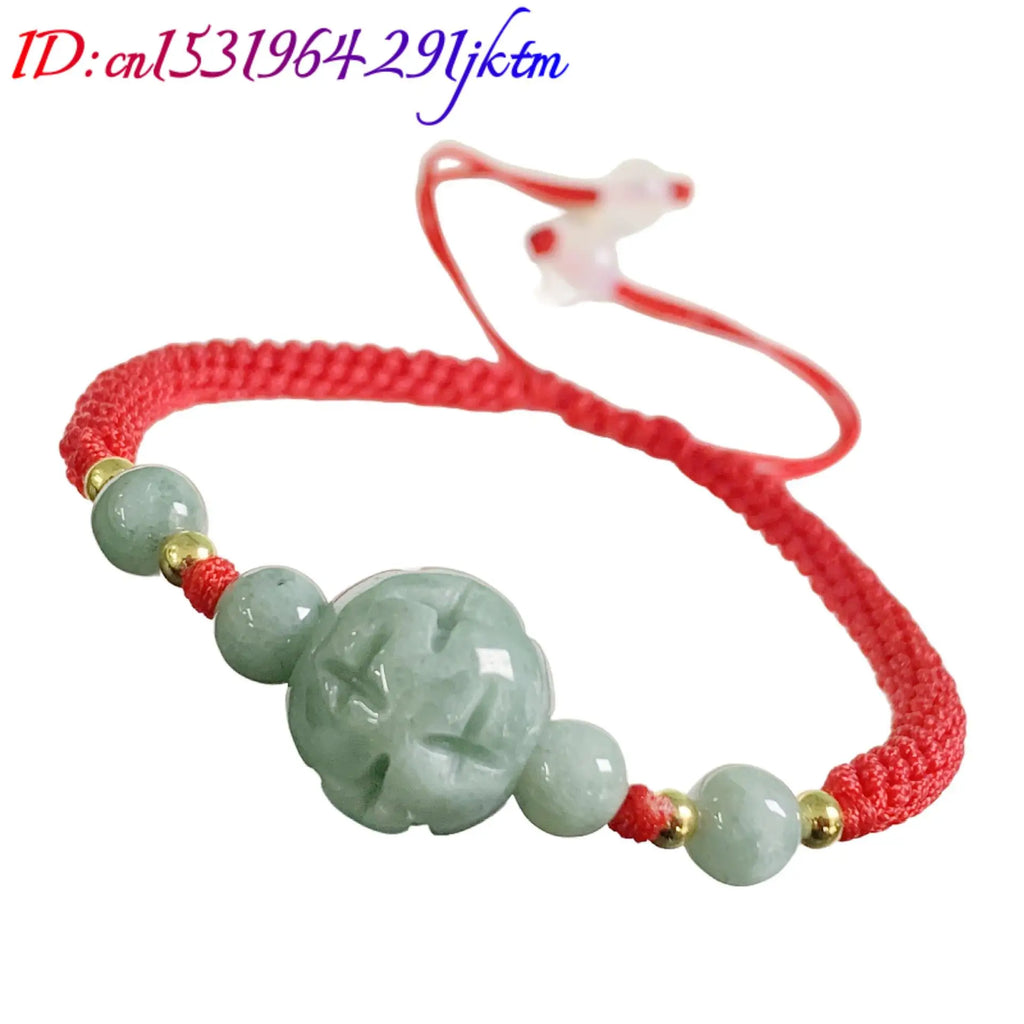 A Myanmar Jadeite Carve Bead Bracelet Natural Burmese Jade Real Jewelry Stone Charm Amulet Bangle Gifts for Women Talismans