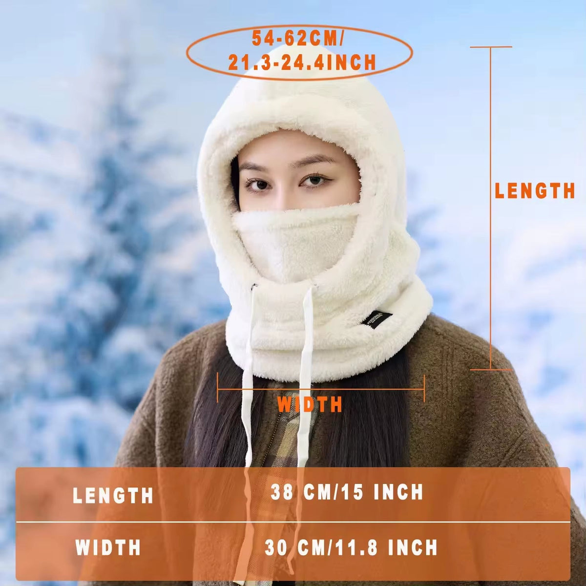 Winter Hood with Face Cover — Choose Your Color